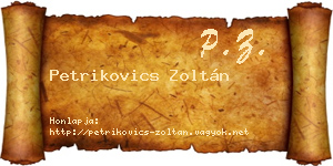 Petrikovics Zoltán névjegykártya